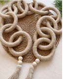 Colar de mesa com argolas e pendente 150 cm