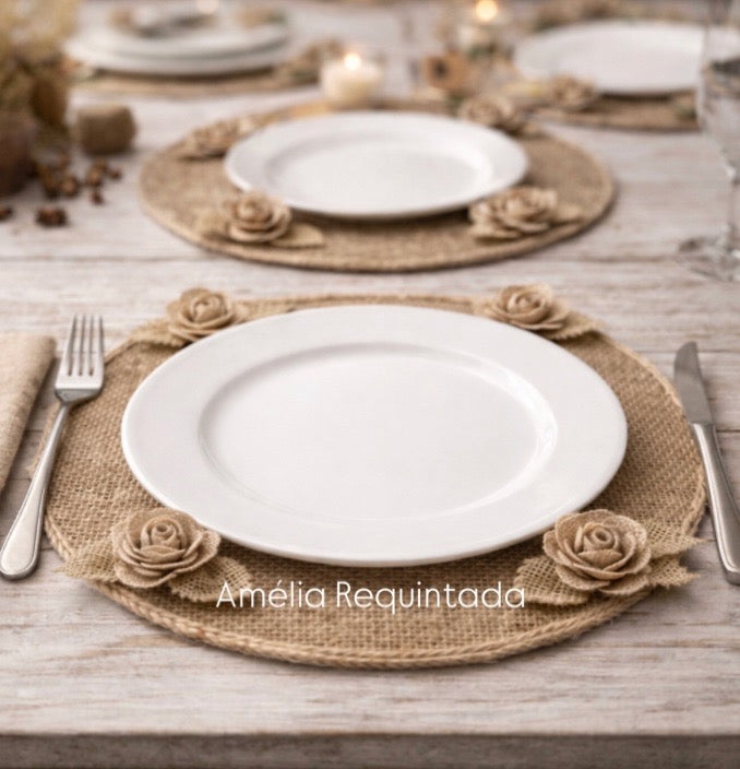 Souplast jogo americano de rosas 36 cm 4 unidades