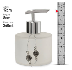 Kit Banheiro Lavabo Vidros Luxo Branco Leitoso