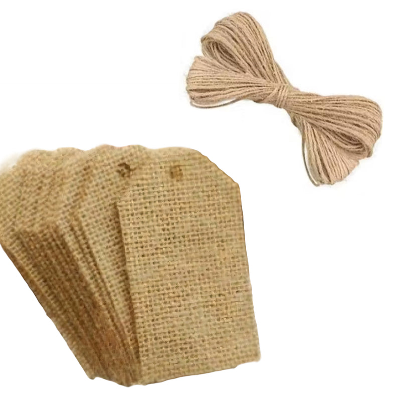 Tags de juta 7 x 4 cm 30 unidades