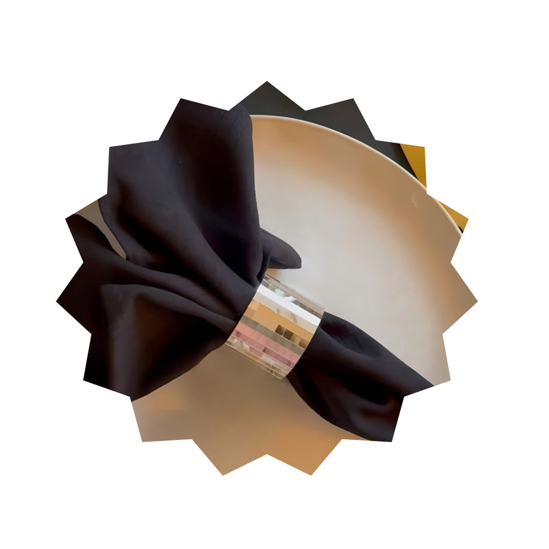 kit de 6 Porta Guardanapos de fita espelhada