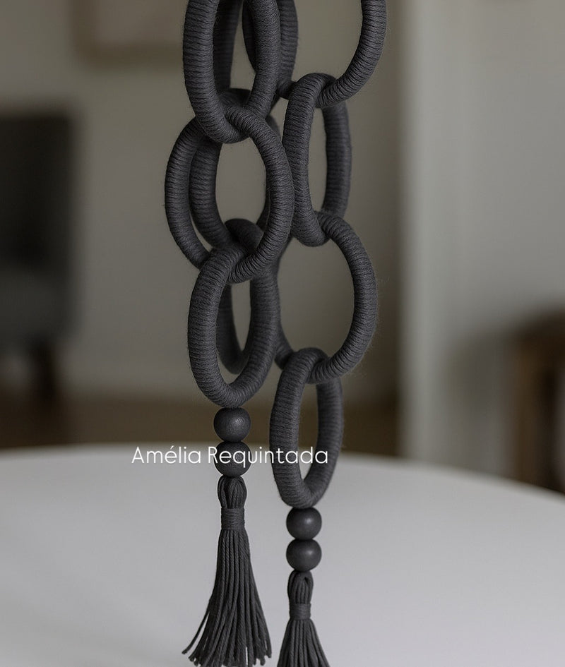 Colar decorativo de mesa com 150 cm grande preto