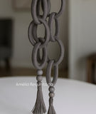 Colar decorativo de mesa com 150 cm grande preto