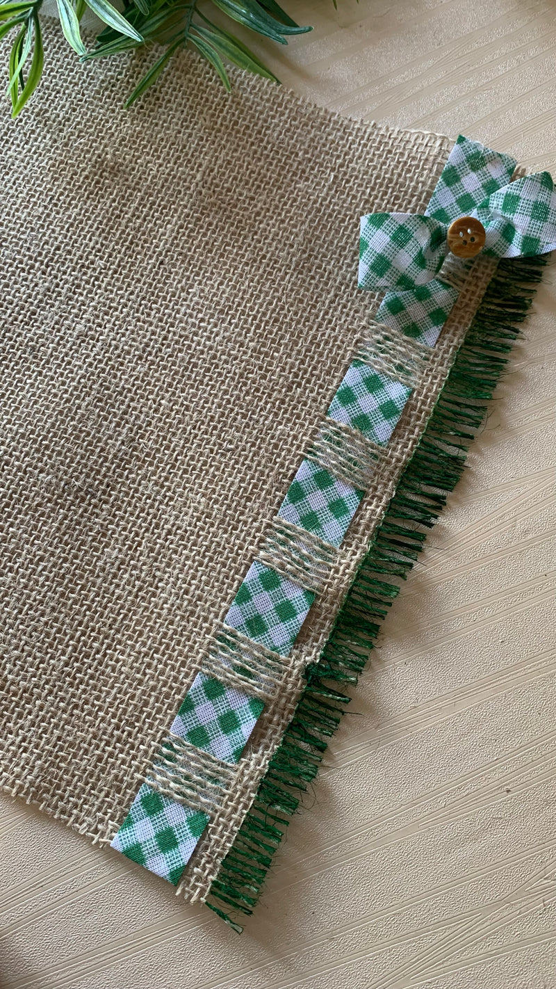 Jogo Americano souplast de juta xadrez