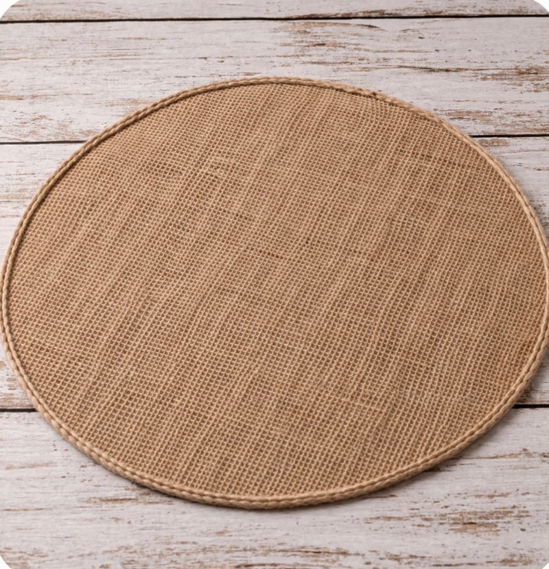 Souplast redondo em juta natural com fios de rami
