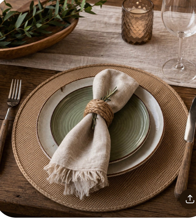 Souplast redondo em juta natural com fios de rami