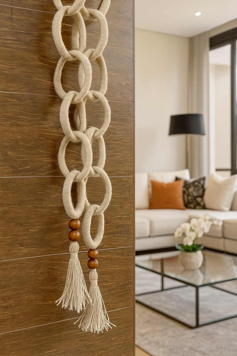 Colar decorativo de mesa com 150 cm grande preto