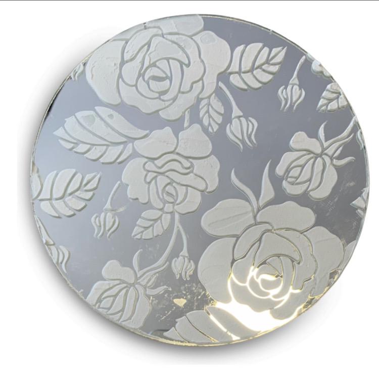 Quadro Espelho redondo 30 cm com textura - 2 unidades