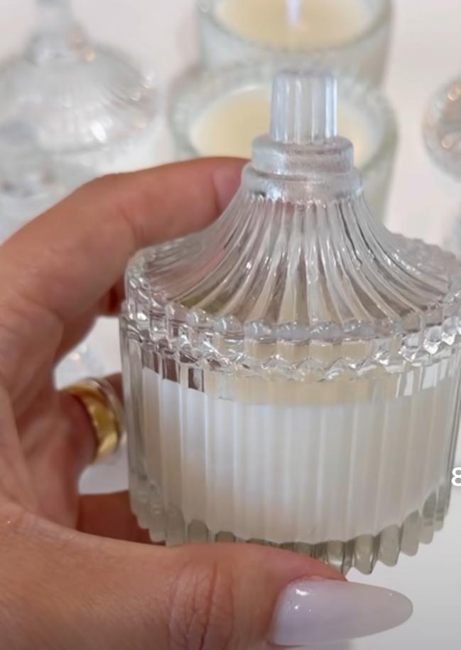 kit 10 Potes de vidro com velas aromaticas estilo carrosel