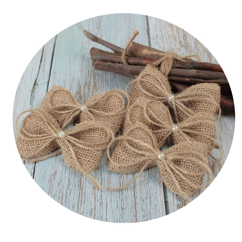 Laços de juta modelo presente rustico - 20 unidades