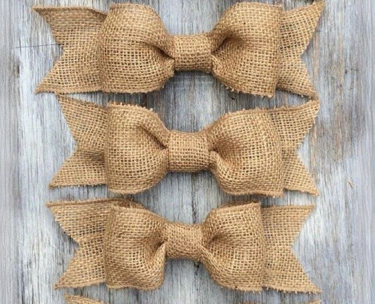 Laços de juta modelo presente - 20 unidades