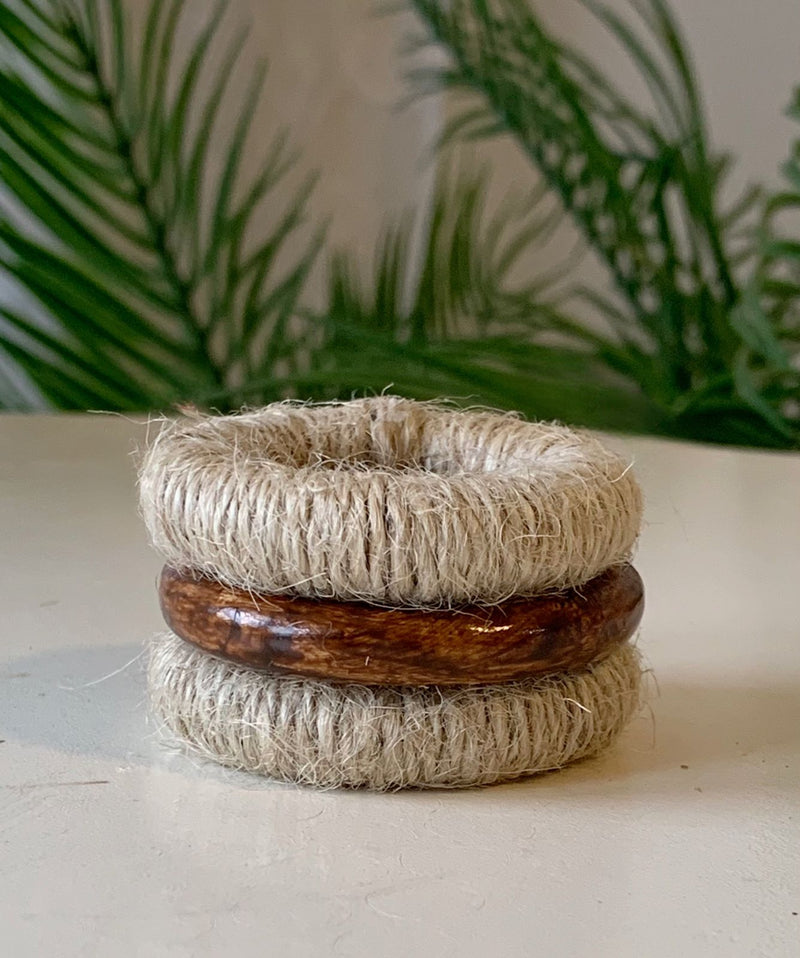 Porta Guardanapo de Anel de Madeira Rústico 6 Unidades