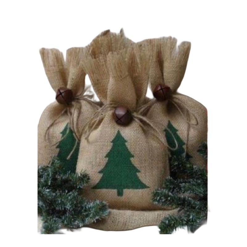 20 saquinhos de juta 10 x 15 cm  de juta de natal