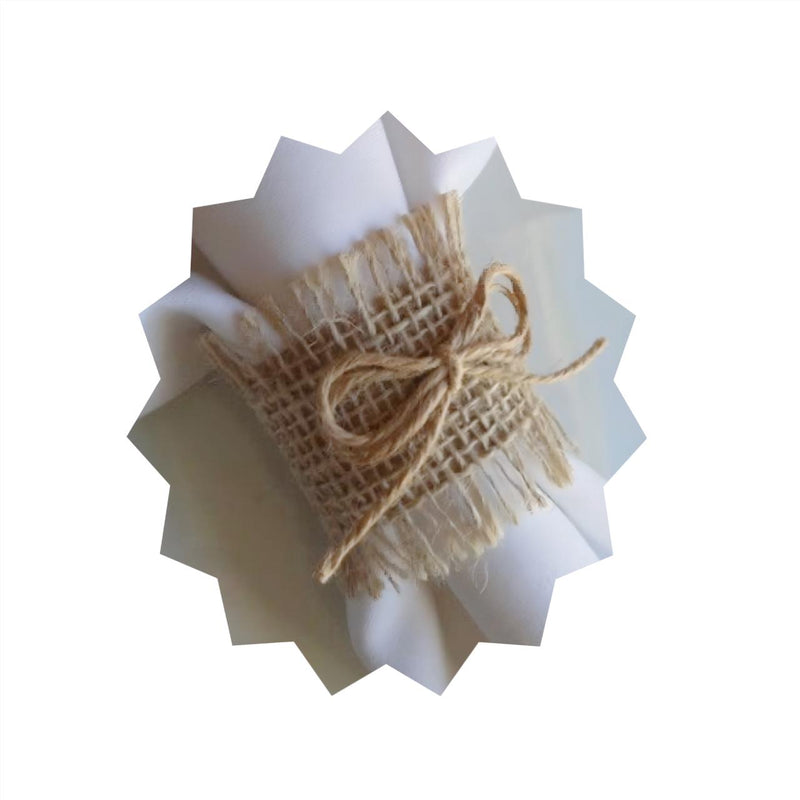 12 Porta guardanapos com fios dourado de juta desfiado