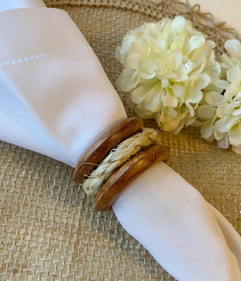 06 porta guardanapos com argolas de madeira dupla e corda de sisal