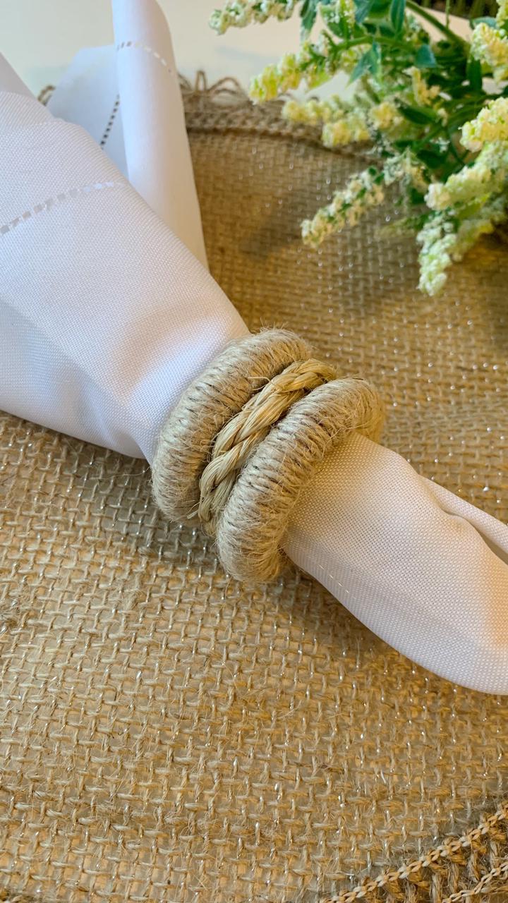 06 porta guardanapos com argolasdupla de juta com corda de sisal