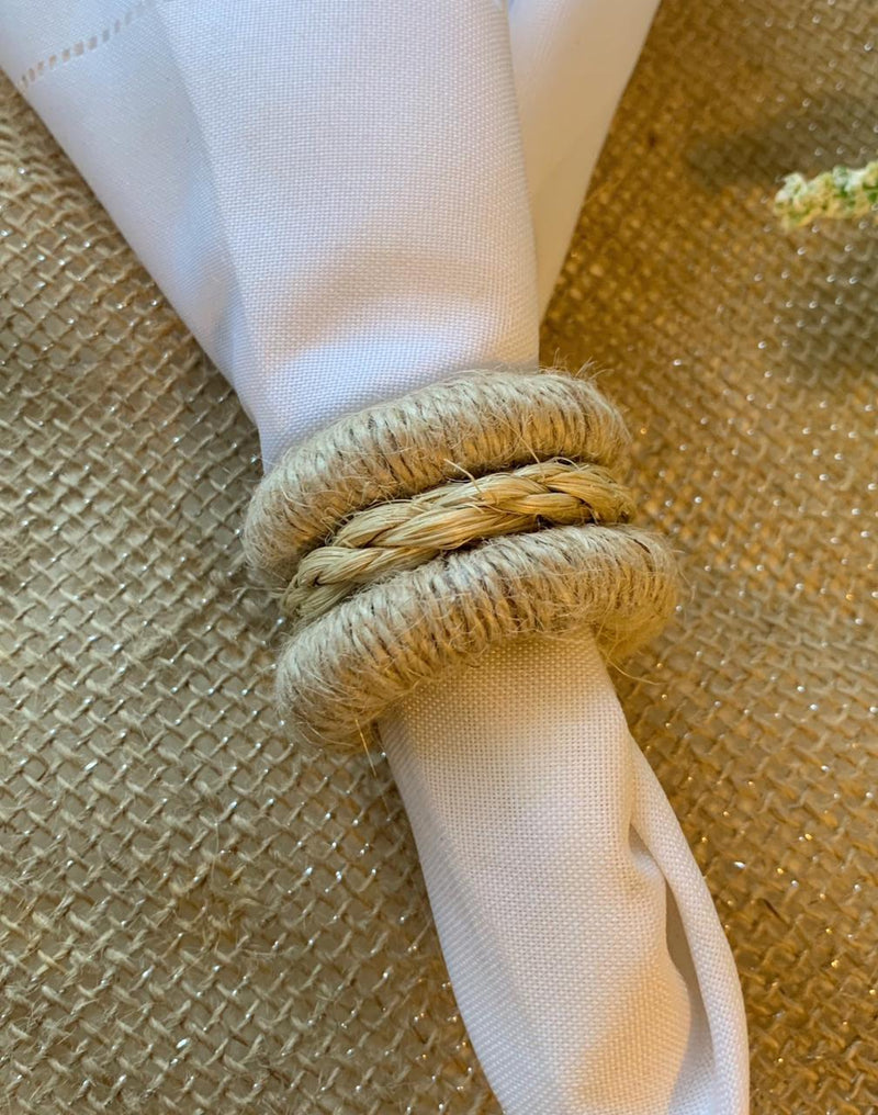 06 porta guardanapos com argolasdupla de juta com corda de sisal