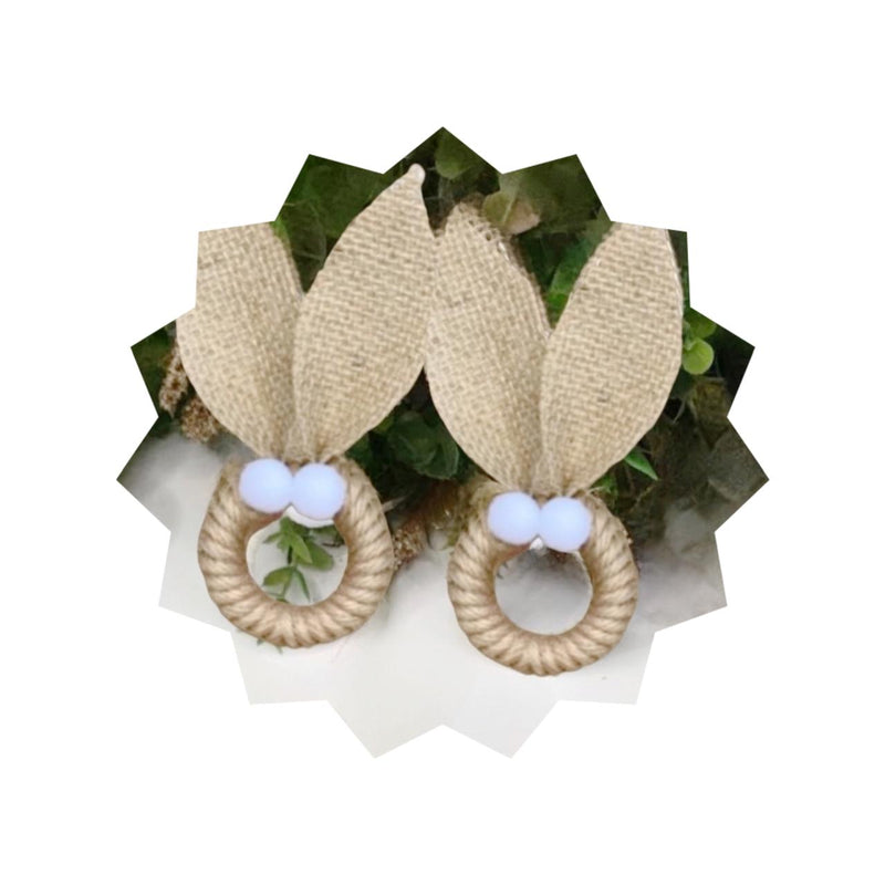 Porta Guardanapo Coelho de Juta com aro de madeira