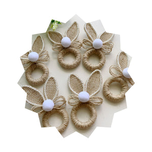 Porta Guardanapo Coelho de juta com pompom