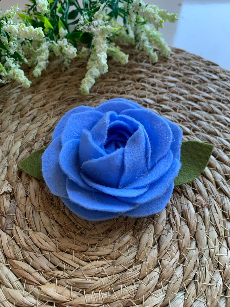 Rosas Azul com Folhas Para Lembrancinha 10 unidades