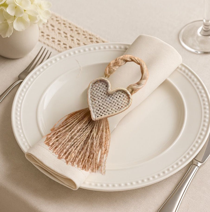 Porta Guardanapo de coracao com trancado 6 unidades