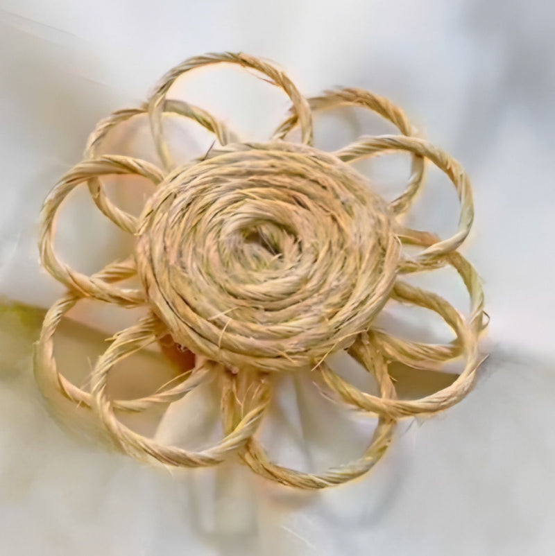 Porta Guardanapo de sisal  com aro de madeira