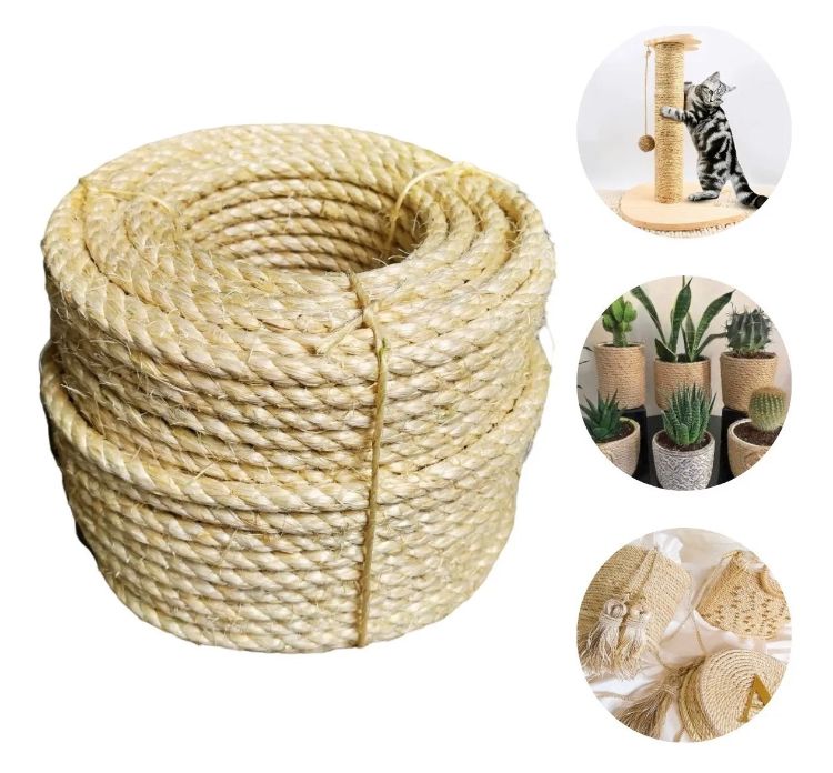Cordão corda de sisal  8mm - 5 metros