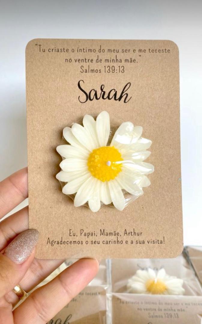 kit com 10 lembrancinhas cartao com margarida personalizado