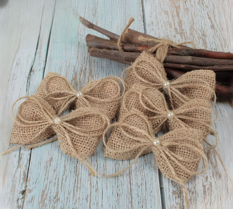 Laços de juta modelo presente rustico - 20 unidades