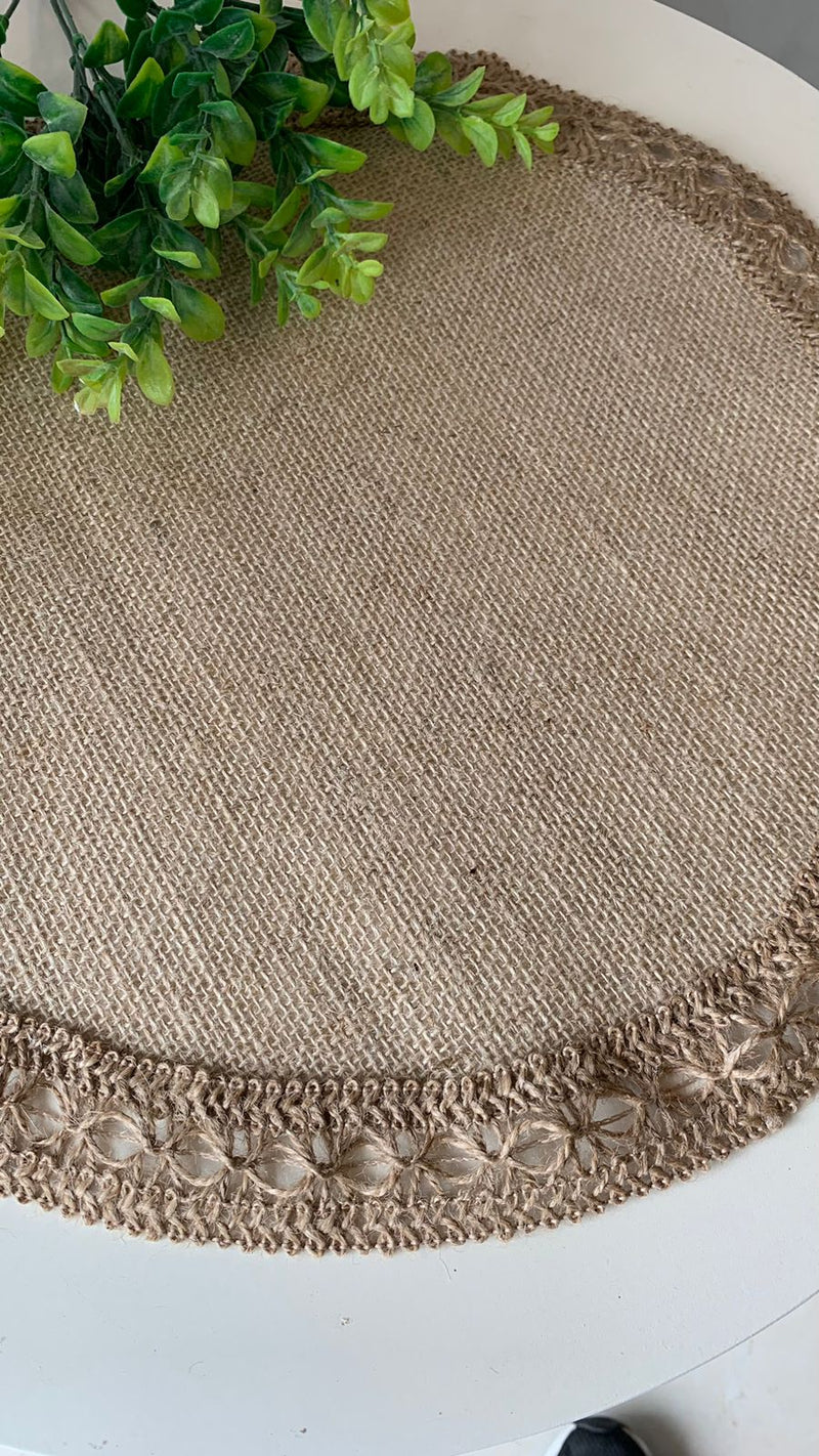 6 Sousplats jogo americanos  Mesa Posta juta  e bordados