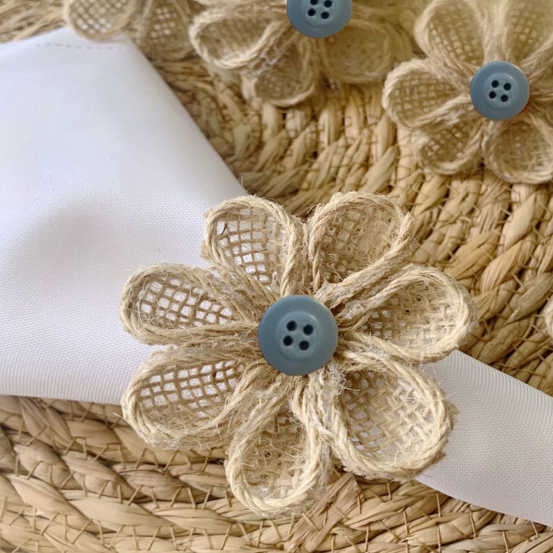 Porta Guardanapo Floral com Detalhes em Botao