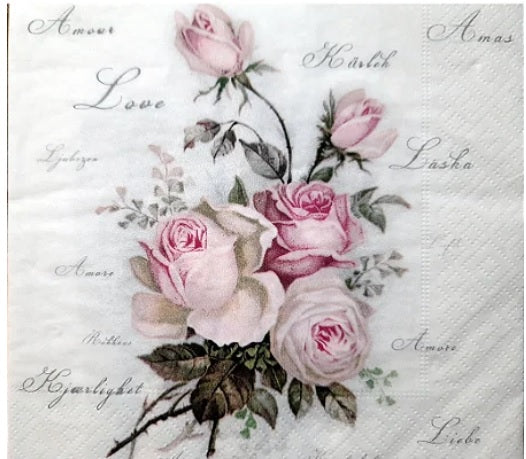 kit 03 Guardanapos Decoupage Vintage Floral - FLOR UNICA